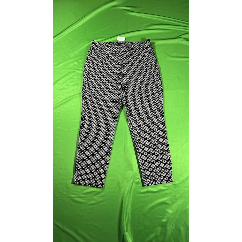 Counterparts Women's Black & White Geometric Print Stretch Ankle Pants Size 18
